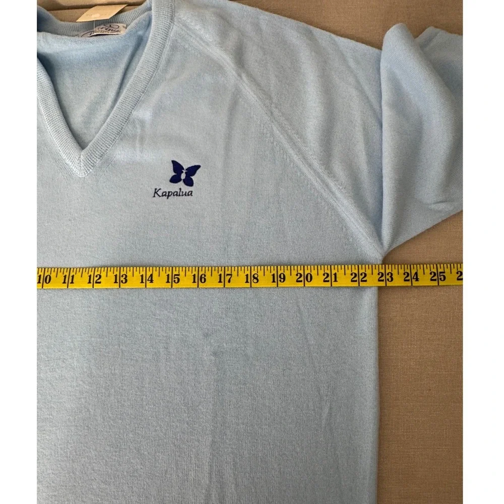 Vintage Pickering Kapalua V-Neck Sweater Large New Deadstock Blue